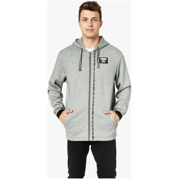 Puma Bluza Rebel Block Fz Hoody Fl , szary, rozmiar XL. Szare bluzy nierozpinane męskie Puma, m, bez wzorów, z bawełny, sportowe, bez ramiączek, bez kaptura. W wyprzedaży za 179.99 zł.