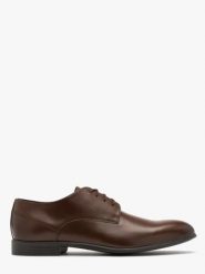 Brązowe półbuty męskie. Brązowe eleganckie półbuty męskie Ryłko, ze skóry, bez obcasa, bez zapięcia. W wyprzedaży za 299.99 zł.