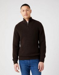 WRANGLER HALF ZIP KNIT MĘSKI SWETER ROZPINANY DELICIOSO BROWN W8D0PJH38 112321332. Brązowe kardigany męskie Wrangler, m, bez wzorów, z bawełny, bez ramiączek. W wyprzedaży za 104.99 zł.