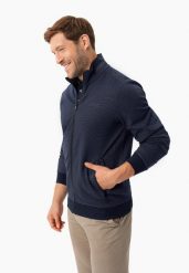 Bluza ze stójką B-MONTERO. Bluzy rozpinane męskie Volcano, m, bez wzorów, z bawełny, biznesowe, bez ramiączek, z kapturem. Za 179.99 zł.