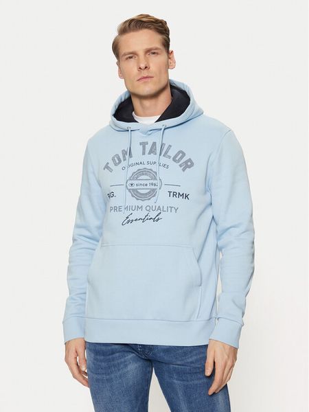 Tom Tailor Bluza 1043292 Niebieski Regular Fit. Niebieskie bluzy nierozpinane męskie Tom Tailor, l, bez wzorów, z bawełny, bez ramiączek, bez kaptura. Za 119.99 zł.