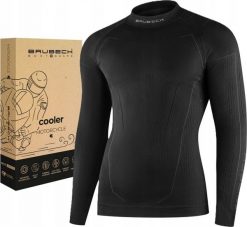Brubeck LS1654M Bluza męska COOLER czarny XL. Czarne bluzy nierozpinane męskie Brubeck, m, bez wzorów, bez ramiączek, bez kaptura. Za 252.86 zł.