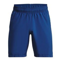 Spodenki fitness męskie Under Armour Woven Graphic. Niebieskie buty treningowe męskie Under Armour, bez wzorów, bez zapięcia, na fitness i siłownię. Za 68.99 zł.
