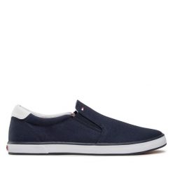 Tenisówki Tommy Hilfiger. Niebieskie trampki męskie Tommy Hilfiger, bez wzorów, bez zapięcia. Za 199.99 zł.