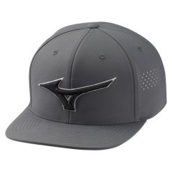 Czapka z daszkiem golf Mizuno Tour Flat Snapback Szary. Szare czapki męskie Mizuno, bez wzorów, sportowe. Za 292.95 zł.