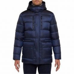 Kurtka GEOX M MEREDIANO Niebieski. Niebieskie kurtki męskie Geox, m, bez wzorów, z tkaniny, casualowe, bez ramiączek, bez kaptura. Za 815.99 zł.