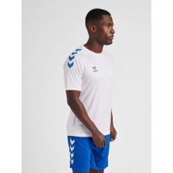 Koszulka sportowa męska Hummel Core XK Poly T-Shirt S/S. Białe t-shirty sportowe męskie HUMMEL, m, bez wzorów, sportowe, bez ramiączek. Za 122.50 zł.
