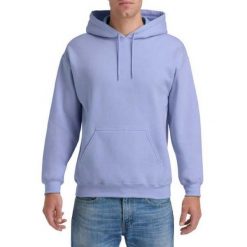 Bluza Z Kapturem Dla Dorosłych Unisex Heavy Blend. Fioletowe bluzy nierozpinane męskie GILDAN, l, bez wzorów, bez ramiączek, z kapturem. Za 73.99 zł.