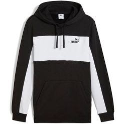 Bluza z kapturem Puma Ess Block Hoodie Fl, Mężczyźni. Czarne bluzy nierozpinane męskie Puma, m, bez wzorów, z bawełny, bez ramiączek, z kapturem. Za 390.00 zł.