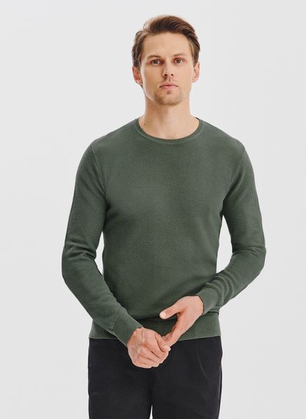 PAKO LORENTE - Zielony sweter męski o-neck. Zielone swetry męskie Pako Lorente, bez wzorów, z bawełny, bez kołnierzyka, bez ramiączek. Za 139.99 zł.