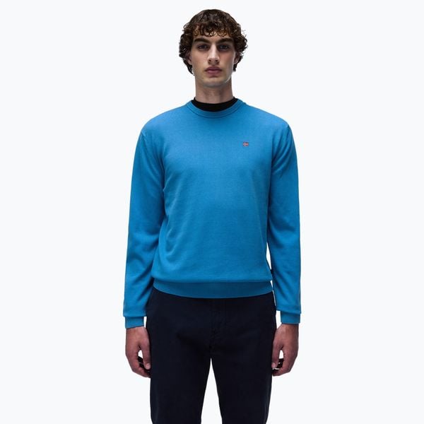 Sweter męski Napapijri Droz 5. Niebieskie swetry męskie Napapijri, bez wzorów, bez kołnierzyka, bez ramiączek. Za 279.99 zł.