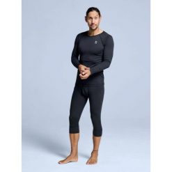 Koszulka z wełny merynosów termoutwardzalna – mężczyźni – koszula + legginsy 3/4. Czarne bielizna termoaktywna męska POEDERBAAS, m, bez wzorów, z wełny, bez ramiączek, trekkingowe. W wyprzedaży za 307.92 zł.
