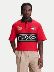 Tommy Hilfiger Polo F1 Movie Race Day MW0MW41393 Czerwony Relaxed Fit. Czerwone koszulki polo męskie Tommy Hilfiger, l, bez wzorów, z bawełny, bez kołnierzyka, bez ramiączek. Za 559.99 zł.
