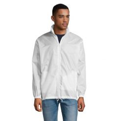 Kurtka Wiatrówka Unisex Dla Dorosłych. Białe kurtki męskie SOL'S, s, bez wzorów, sportowe, bez ramiączek, bez kaptura. Za 72.99 zł.