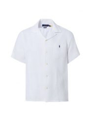 Polo Ralph Lauren Męska koszula lniana z krótkim rękawem Mężczyźni Regular Fit len (100%) biały jednolity, XXL. Białe koszule męskie Polo Ralph Lauren, m, bez wzorów, ze lnu, bez kołnierzyka, bez ramiączek. Za 819.95 zł.