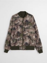 Dwustronna kurtka bomberka - khaki. Brązowe kurtki męskie Sinsay, l, bez wzorów, bez ramiączek, bez kaptura. Za 119.99 zł.