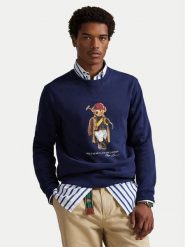 Polo Ralph Lauren Bluza 710B14625001 Granatowy Regular Fit. Niebieskie bluzy nierozpinane męskie Polo Ralph Lauren, m, bez wzorów, z bawełny, bez ramiączek, bez kaptura. Za 1,199.00 zł.