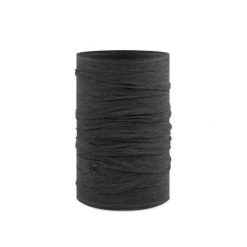 Chusta wielofunkcyjna z wełny merynosów Buff Merino Lightweight. Szare szaliki męskie Buff, bez wzorów, z wełny, sportowe. Za 118.00 zł.
