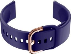 Pasek gumowy do smartwatch 18mm - granat/rosegold. Zegarki smartwatch NoName. Za 19.30 zł.
