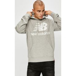 New Balance - Bluza. Szare bluzy nierozpinane męskie New Balance, l, bez wzorów, z bawełny, z kapturem. W wyprzedaży za 229.90 zł.