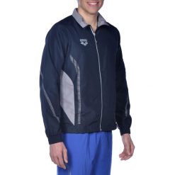 Bluza sportowa Arena Team Line Warm Up Jacket. Niebieskie bluzy bez kaptura męskie ARENA, l, bez wzorów, bez kaptura. Za 140.38 zł.