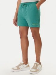 Tommy Jeans Szorty sportowe Contrast Linear DM0DM22697 Zielony Regular Fit. Zielone szorty sportowe męskie Tommy Jeans, bez wzorów, z bawełny, sportowe. Za 209.99 zł.