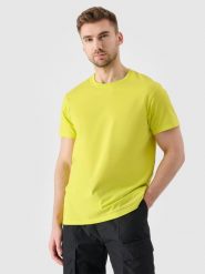 4F T-shirt regular z nadrukiem męski - zielony S. Zielone t-shirty męskie 4f, m, bez wzorów, z bawełny, bez kołnierzyka, bez ramiączek. W wyprzedaży za 29.99 zł.