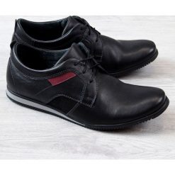 Półbuty męskie skórzane casual czarne Gregor. Codzienne półbuty męskie Gregor. Za 100.00 zł.