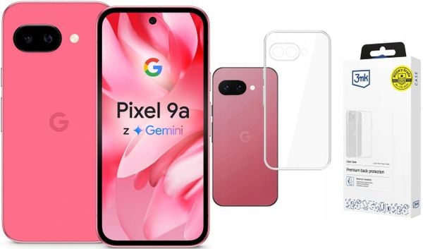 Smartfon Pixel 9A 5G 8/128GB Różowy (GA09565-GB) + Etui Clear Case. Czerwone smartfony Google. Za 1,843.00 zł.
