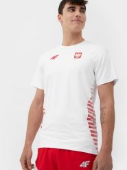 4F Koszulka funkcyjna replika męska 4F x PZLA XL. Białe t-shirty męskie 4f, m, bez wzorów, z dzianiny, bez kołnierzyka, bez ramiączek. Za 219.99 zł.