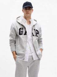 Gap Bluza 851516-19 Szary Regular Fit. Szare bluzy rozpinane męskie GAP, m, bez wzorów, z bawełny, bez ramiączek, bez kaptura. Za 139.99 zł.