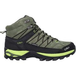 Buty trekkingowe męskie CMP 02fp Rigel Mid Trekking. Zielone buty trekkingowe męskie CMP, bez wzorów, z gumy, sportowe, za kostkę, bez obcasa, bez zapięcia. Za 532.00 zł.