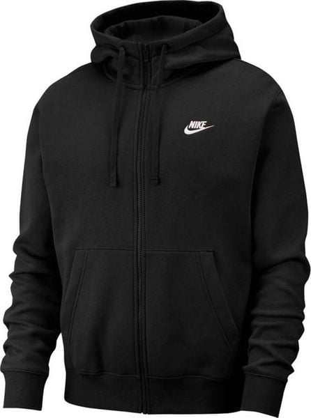 Nike Bluza męska Nsw Club Hoodie FZ czarna r. M (BV2645-010). Czarne bluzy nierozpinane męskie Nike, m, bez wzorów, bez ramiączek, bez kaptura. Za 286.16 zł.