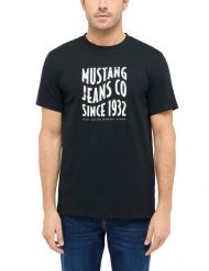 Męski T-Shirt Mustang Style Austin Black 1016272 4142. Czarne t-shirty męskie Mustang, m, bez wzorów, bez kołnierzyka, bez ramiączek. Za 69.99 zł.