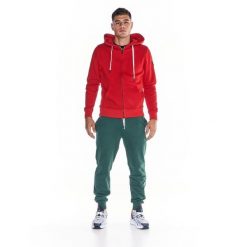 Męska bluza z kapturem i zamkiem błyskawicznym na całej długości Heavy Basic. Czerwone bluzy z kapturem męskie LEONE 1947 APPAREL, l, bez wzorów, z tkaniny, z kapturem. W wyprzedaży za 223.60 zł.