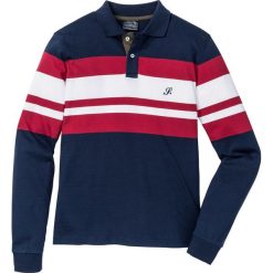 Shirt polo z długim rękawem Regular Fit bonprix ciemnoniebiesko-ciemnoczerwono-biały. Koszulki męskie z długim rękawem marki bonprix. Za 49.99 zł.