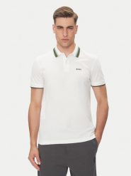 BOSS Polo Paddy Ap Heritage 50538101 Biały Regular Fit. Białe koszulki polo męskie Boss, m, bez wzorów, z bawełny, bez kołnierzyka, bez ramiączek. Za 309.99 zł.