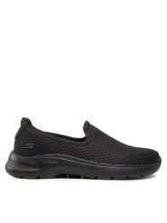 Skechers Półbuty Go Walk 6 216208/BBK Czarny. Czarne codzienne półbuty męskie Skechers, bez wzorów, z materiału, bez obcasa, bez zapięcia. Za 379.99 zł.