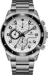 Zegarek Perfect Srebrny elegancki zegarek męski bransoleta duży solidny Perfect CH02M NoSize. Szare zegarki męskie Perfect, srebrne. Za 119.99 zł.