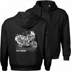 Bluza z kapturem motocyklowa z motocyklem na motor Honda NT 1100 męska czarna XL. Czarne bluzy nierozpinane męskie Topslang, m, bez wzorów, bez ramiączek, z kapturem. Za 287.30 zł.