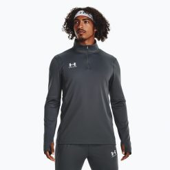 Bluza piłkarska męska Under Armour Challenger Midlayer. Szare bluzy nierozpinane męskie Under Armour, m, bez wzorów, bez ramiączek, bez kaptura. Za 149.99 zł.