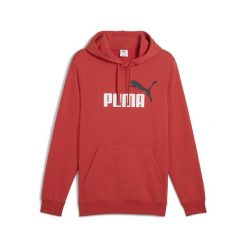 Męska bluza z kapturem Essentials z dwukolorowym logo No. 1 PUMA Red Fire. Czerwone bluzy nierozpinane męskie Puma, m, bez wzorów, z gumy, sportowe, bez ramiączek, z kapturem. Za 227.00 zł.