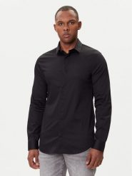 Armani Exchange Koszula XM001867 AF10192 UC001 Czarny Slim Fit. Czarne koszule męskie Armani Exchange, m, bez wzorów, z bawełny, bez kołnierzyka, bez ramiączek. Za 409.99 zł.