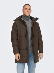 Only & Sons Płaszcz zimowy 22020156 Brązowy Regular Fit. Brązowe kurtki męskie Only & Sons, na zimę, m, bez wzorów, z syntetyku, bez kaptura. Za 409.99 zł.