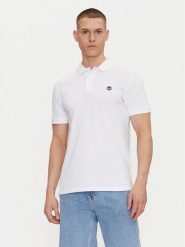 Timberland Polo TB0A6VDP Biały Regular Fit. Białe koszulki polo męskie Timberland, m, bez wzorów, z bawełny, bez kołnierzyka, bez ramiączek. Za 219.99 zł.