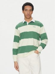 Vans Polo Ward Stripe VN000KU8 Zielony Regular Fit. Zielone koszulki polo męskie Vans, m, bez wzorów, z bawełny, bez kołnierzyka, bez ramiączek. Za 189.99 zł.
