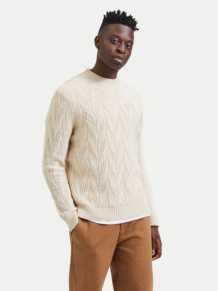 Selected Homme Sweter 16086686 Beżowy Regular Fit. Brązowe kardigany męskie Selected Homme, m, bez wzorów, z syntetyku, bez ramiączek. Za 319.99 zł.