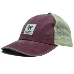 Czapka Trucker - Siatka Płócienna - Bawełna / Jeden Rozmiar (Bordowa). Czerwone czapki męskie SURF MONKEY, bez wzorów, z bawełny, sportowe. Za 159.95 zł.