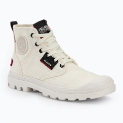 Trampki Palladium Pampa Hi Patch. Białe trampki męskie Palladium, bez wzorów, bez zapięcia. Za 289.99 zł.