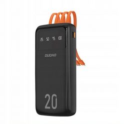 Dudao pojemny powerbank z 3 wbudowanymi kablami 20000mAh USB Typ C + micro USB + Lightning czarny (Dudao K6Pro+). Czarne powerbanki Dudao. Za 54.96 zł.